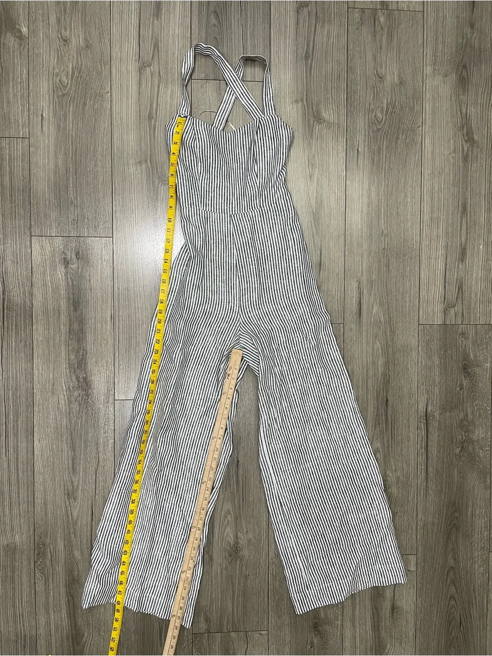 Reformation Autumn Linen Jumpsuit In Vineyard Stripes Size 0